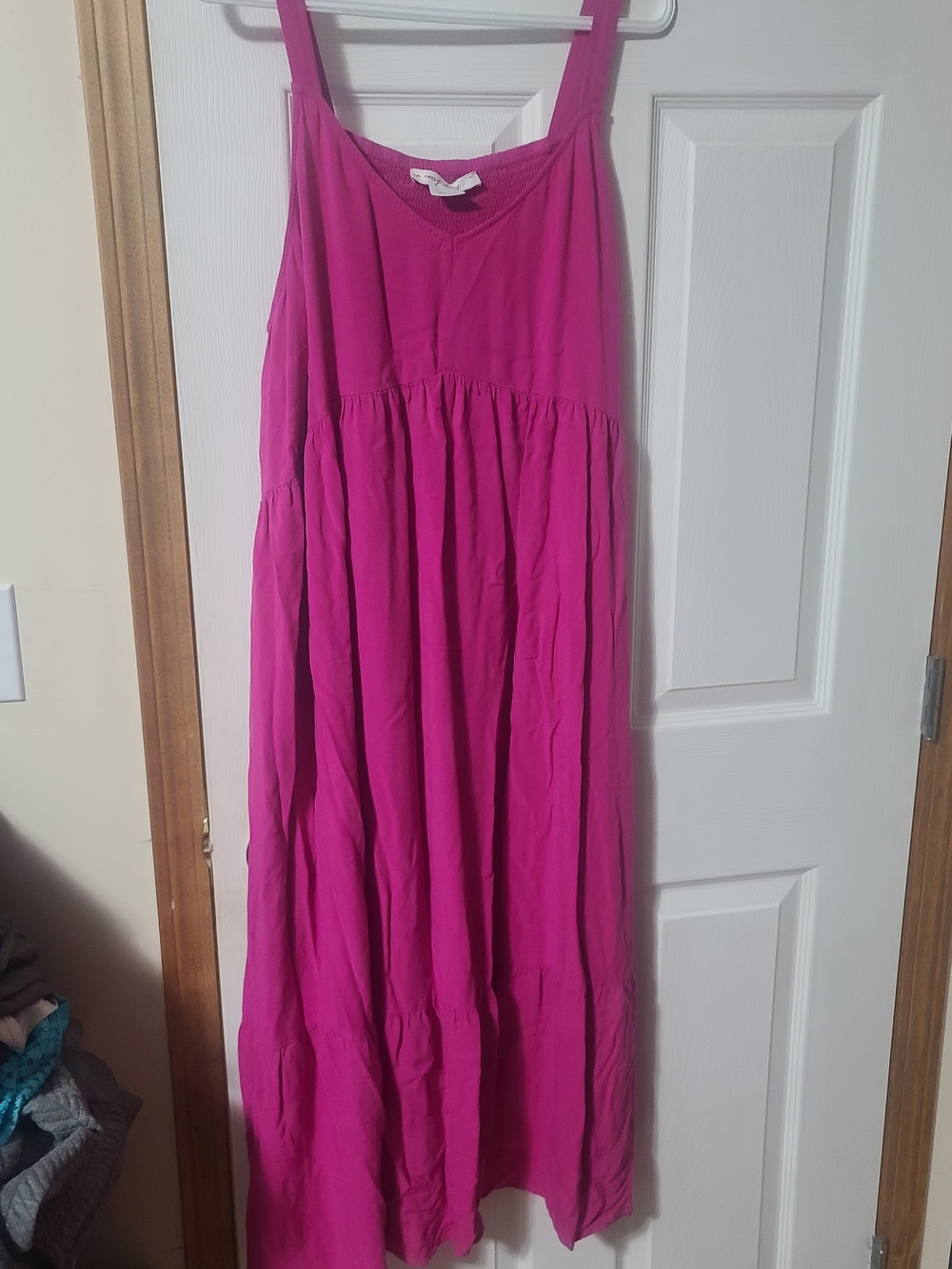 Bright Fuchsia Maxi Dress with Spaghetti Straps